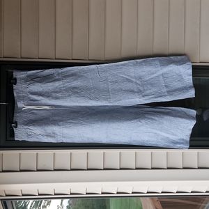 Athleta Blue Cabo Linen Wide Leg Pants